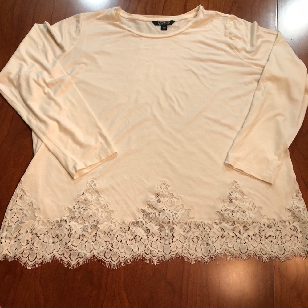 Lauren Soft Lace Trim Long Sleeve Tee